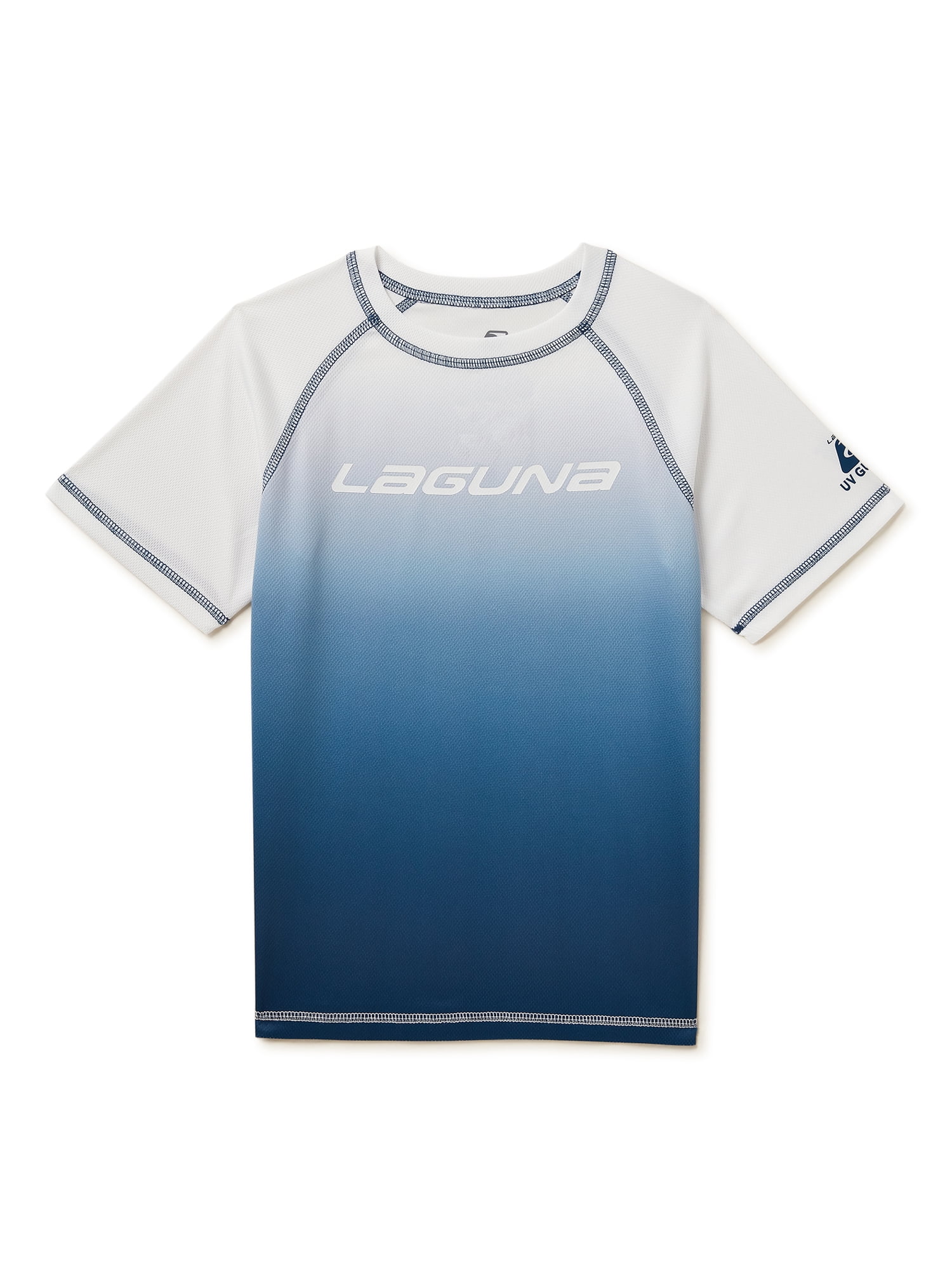 Laguna Boys Short Sleeve Athletic Rash Guard Swim Top, Sizes 820