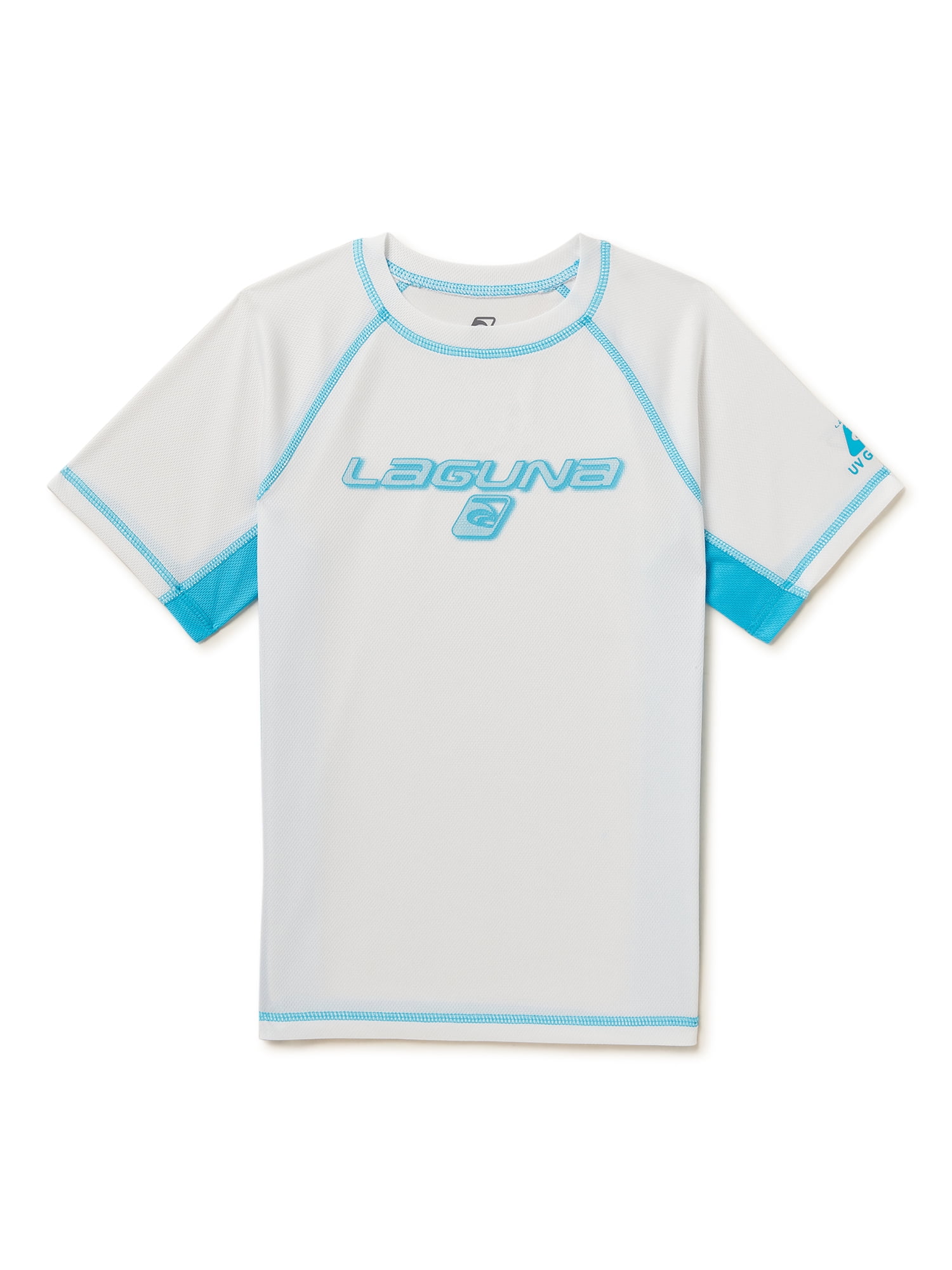 Laguna Boys Short Sleeve Athletic Rash Guard Swim Top, Sizes 820