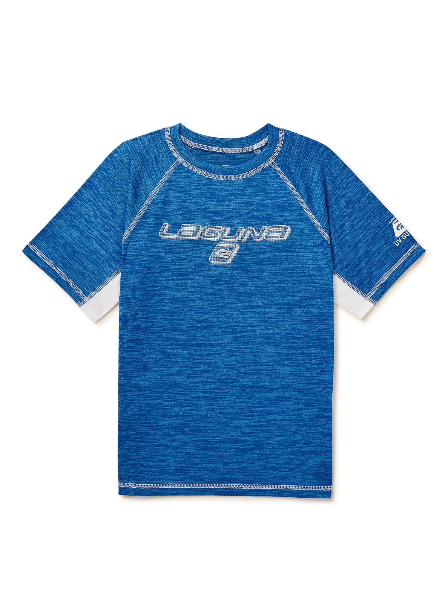 Laguna Boys Short Sleeve Athletic Rash Guard Swim Top, Sizes 820