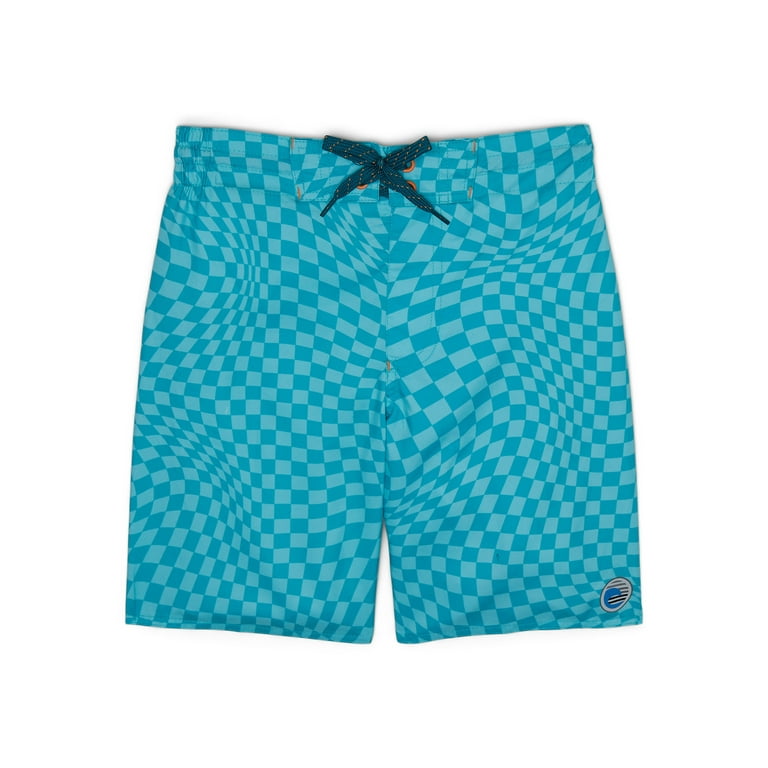 Laguna Boys Twisted Checkered Swim Trunks Sizes 8 14 Walmart