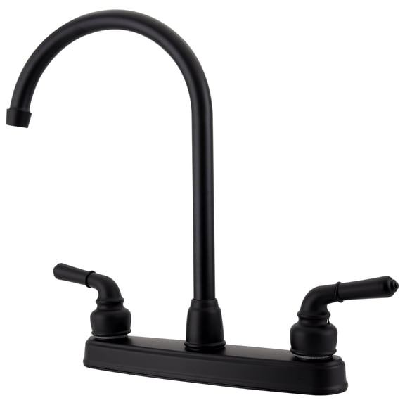 Laguna Brass 1201BK RV/Motorhome Two Handle Non-Metallic High Arc Kitchen Faucet Black Finish