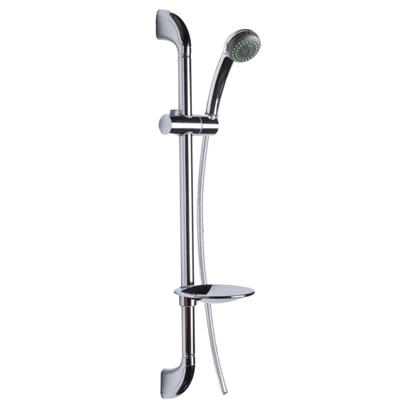 Laguna Brass 4210CP Bathroom Brass Slide Bar Adjustable Height with Massage Hand-Held Shower and Soap Dish Chrome Finish