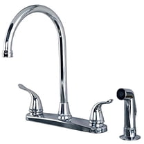 builders shoppe double handle kitchen faucet with side spray