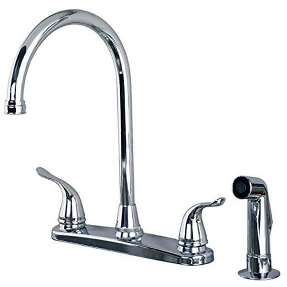 builders shoppe double handle kitchen faucet with side spray