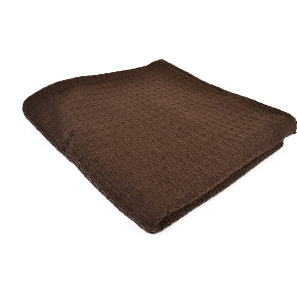 Laguna Brown Cotton Waffle Weave Throw Blanket