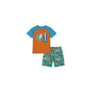Laguna Little Boys Paint Splat Shark Fest Swim Set 2 Piece Splat Blue Atoll 7