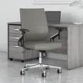 thumbnail image 1 of Laguna Mid Back Leather Office Chair in Light Gray, 1 of 5