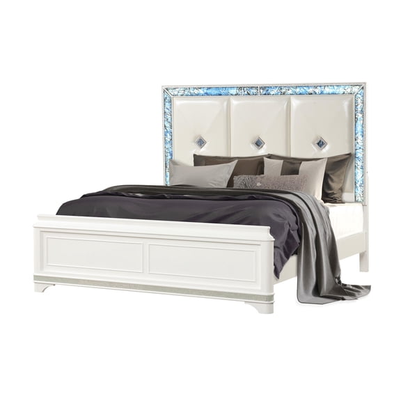 Laguna Modern Style Queen Size Bed made with Wood in White