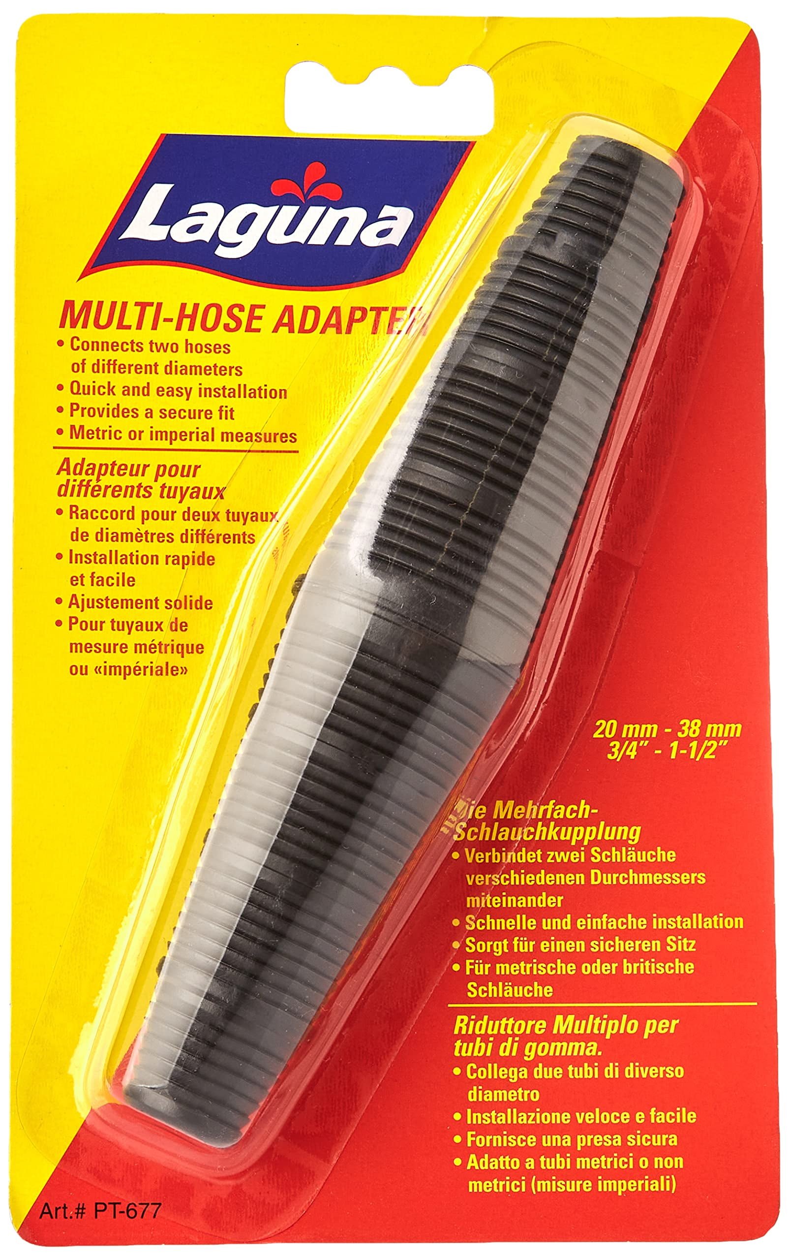 Laguna Multi Hose Adapter, 3/4 to 1-1/2-Inch Black