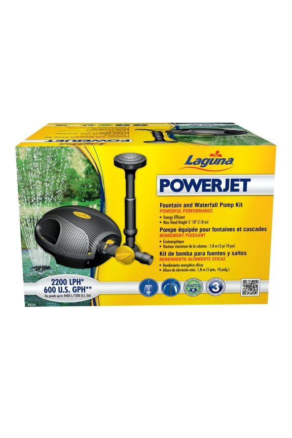 PowerJet 600 Fountain/Waterfall Pump Kit - Ponds Up to 1200 Gallons