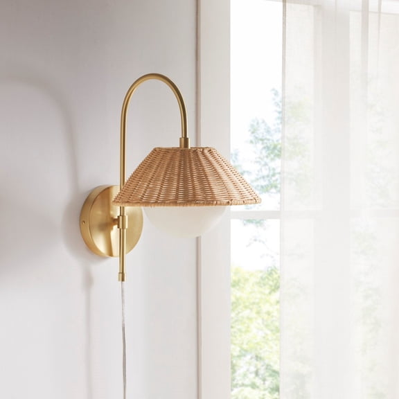 Laguna Rattan Weave Wall Sconce 22353