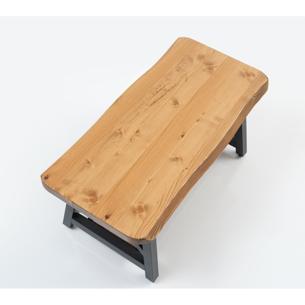 Laguna Natural Pine and Black Metal Coffee Table