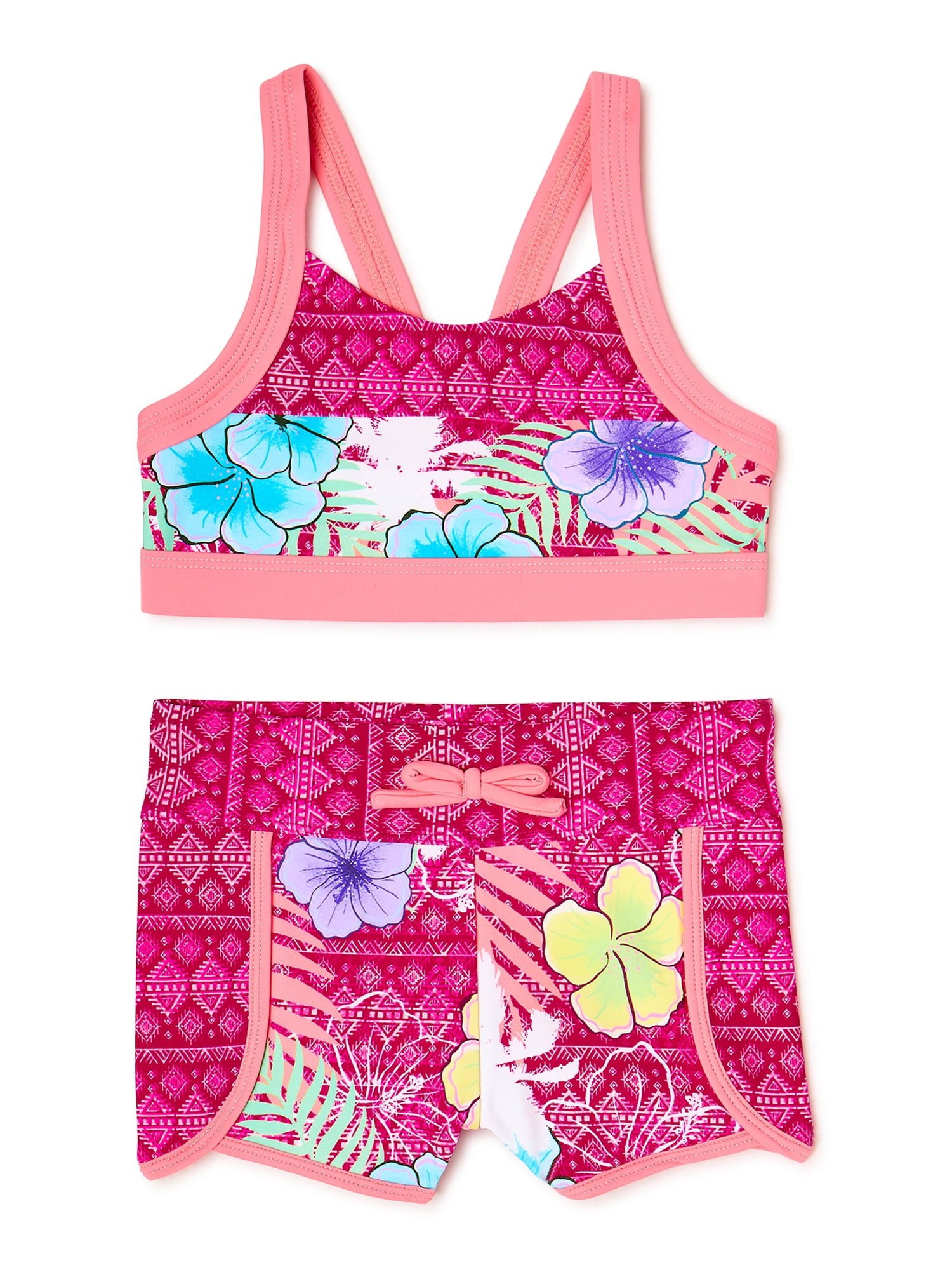 Laguna Square Neckline Swimsuit Set (Little Girls or Big Girls), 2