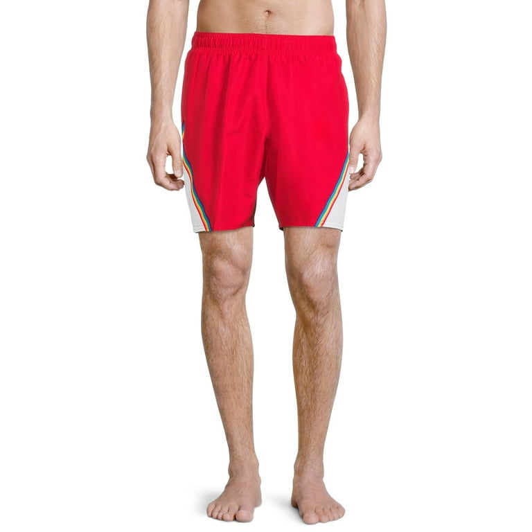 Laguna Vintage Men s Colorblock Rainbow Swim Trunks