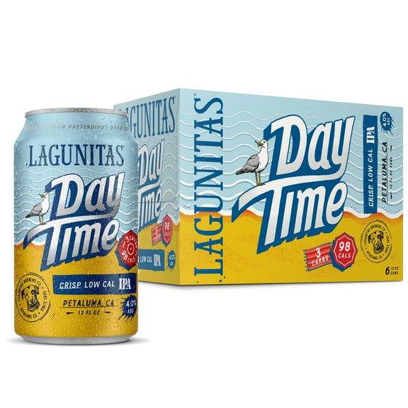 Lagunitas DayTime Session IPA Beer, 6 Pack, 12 fl. oz. Cans, 4% Alcohol by Volume