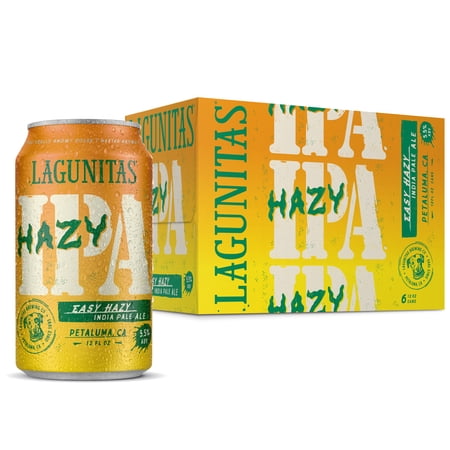 Lagunitas Hazy IPA Beer, 6 pack, 12 fl. oz Cans, 5.5% Alcohol by Volume