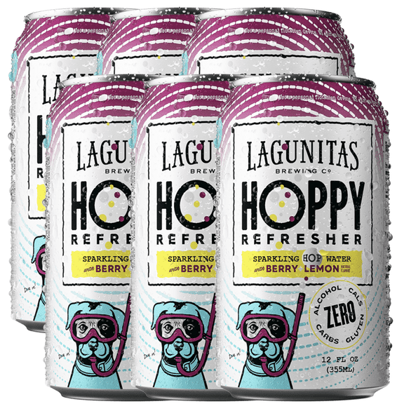 Lagunitas Hoppy Refresher, Berry lemon Non-Alcoholic Hop Water Drink | Refreshing Alcoholic Brew Substitute | 12oz Cans, 0.0% ABV