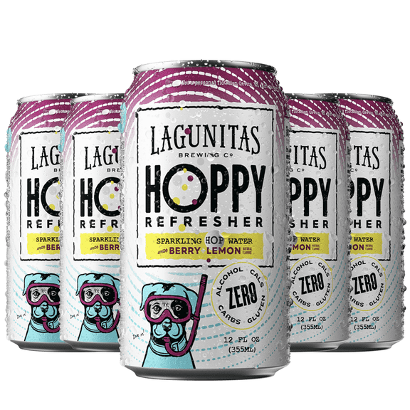 Lagunitas Hoppy Refresher, Berry lemon Non-Alcoholic Hop Water Drink | Refreshing Alcoholic Brew Substitute | 12oz Cans, 0.0% ABV