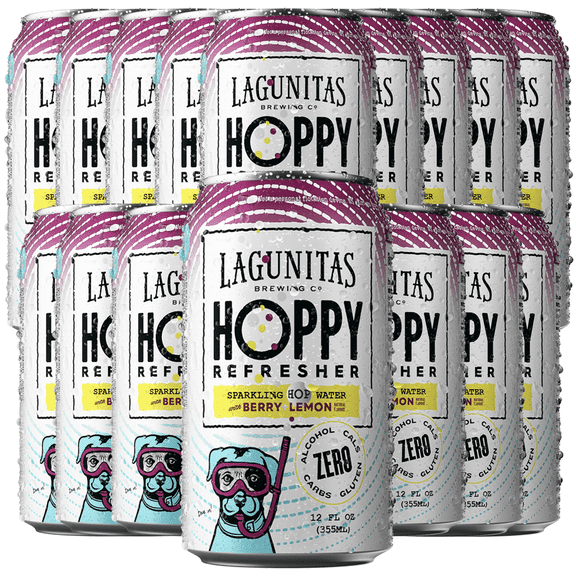 Lagunitas Hoppy Refresher, Berry lemon Non-Alcoholic Hop Water Drink | Refreshing Alcoholic Brew Substitute | 12oz Cans, 0.0% ABV