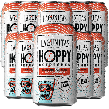 Lagunitas Hoppy Refresher, Blood Orange, Non-Alcoholic Hop Water Drink | Refreshing Alcoholic Brew Substitute | 12oz Cans, 0.0% ABV
