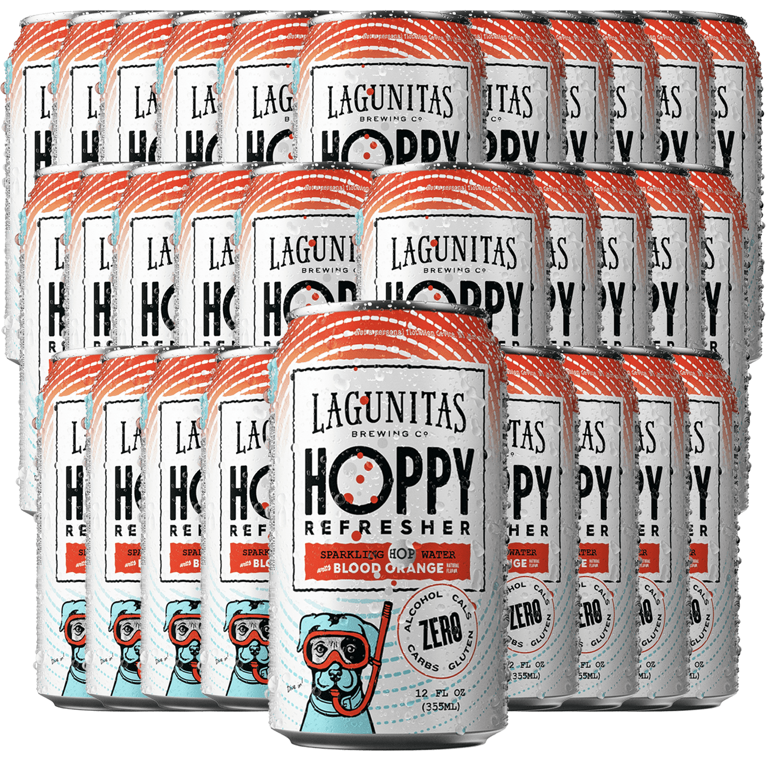 Lagunitas Hoppy Refresher, Blood Orange, Non-Alcoholic Hop Water Drink | Refreshing Alcoholic Brew Substitute | 12oz Cans, 0.0% ABV