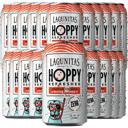 Lagunitas Hoppy Refresher, Blood Orange, Non-Alcoholic Hop Water Drink | Refreshing Alcoholic Brew Substitute | 12oz Cans, 0.0% ABV