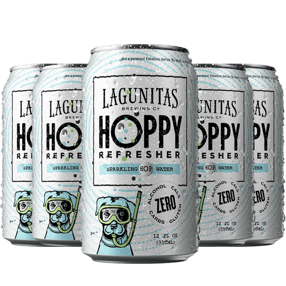 Lagunitas Hoppy Refresher Non-Alcoholic Hop Water Drink | Refreshing Alcoholic Brew Substitute | 12oz Cans, 0.0% ABV