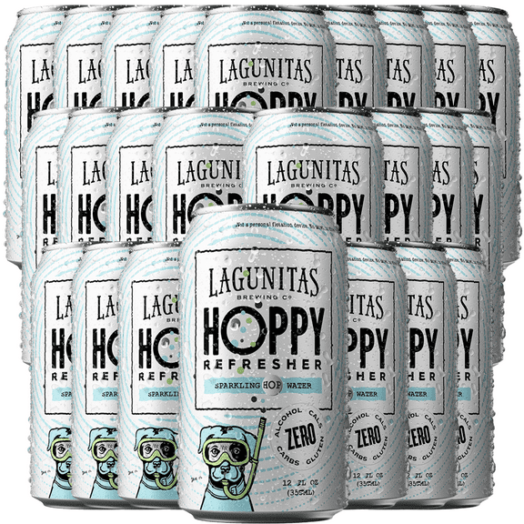 Lagunitas Hoppy Refresher Non-Alcoholic Hop Water Drink | Refreshing Alcoholic Brew Substitute | 12oz Cans, 0.0% ABV