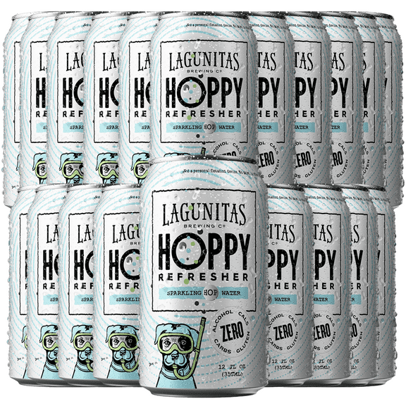 Lagunitas Hoppy Refresher Non-Alcoholic Hop Water Drink | Refreshing Alcoholic Brew Substitute | 12oz Cans, 0.0% ABV