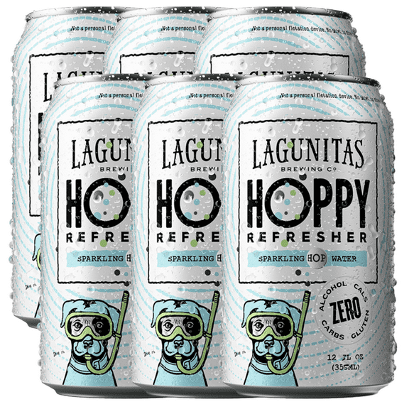 Lagunitas Hoppy Refresher Non-Alcoholic Hop Water Drink | Refreshing Alcoholic Brew Substitute | 12oz Cans, 0.0% ABV