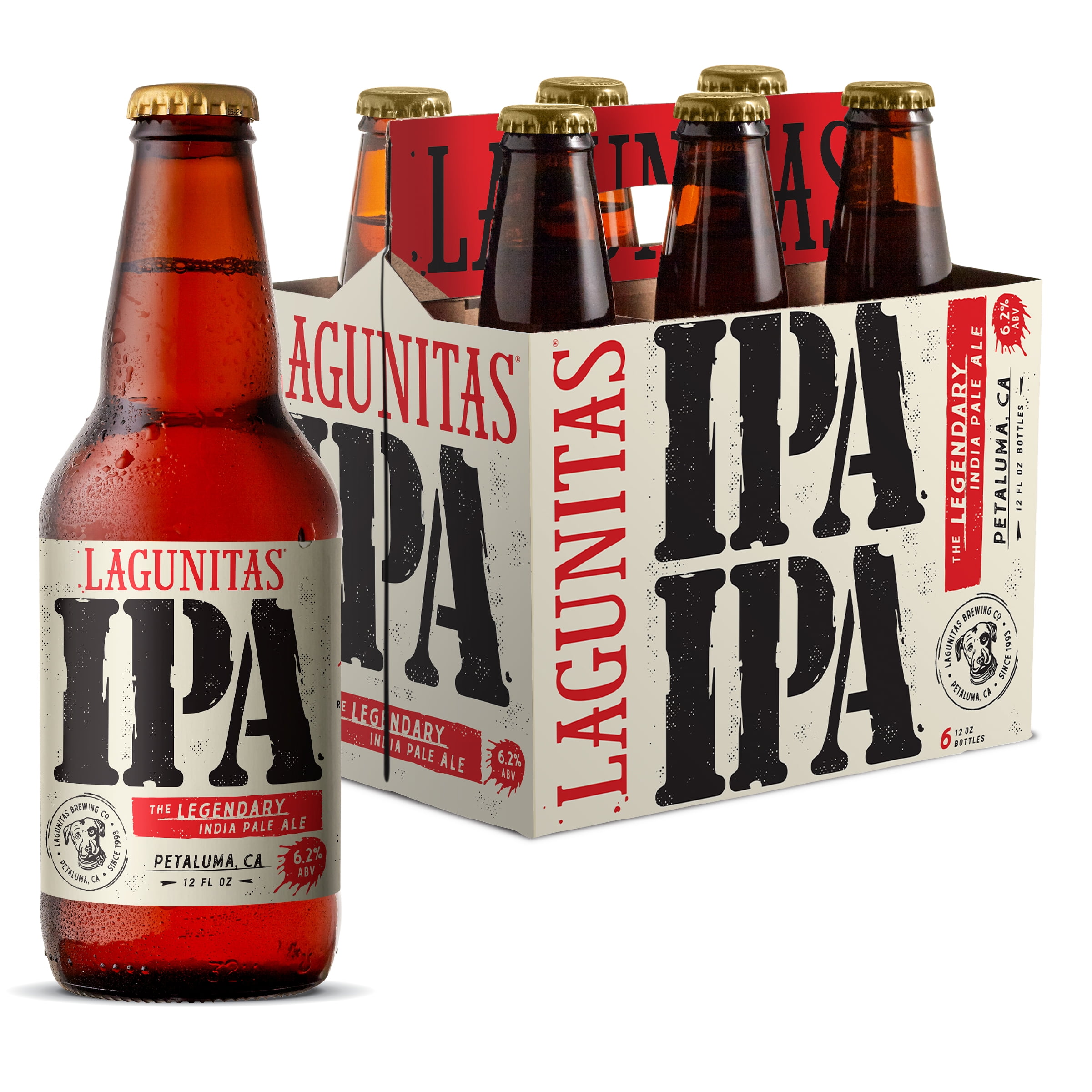 Lagunitas IPA Beer, 6 pack, 12 fl oz Bottles, 6.2% Alcohol by Volume