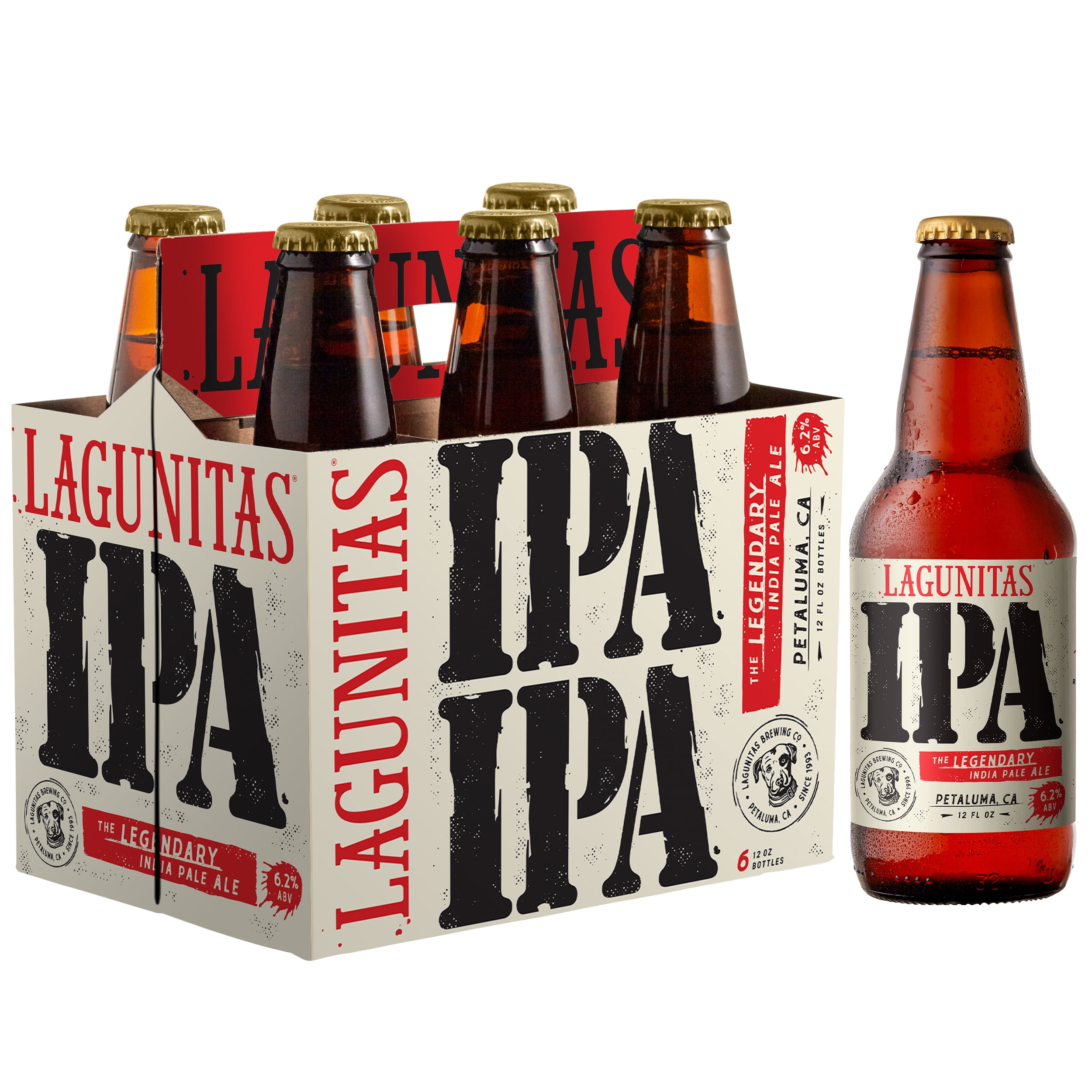 Lagunitas IPA Beer, 6 Pack, 12 fl oz Bottles, 6.2% Alcohol by Volume
