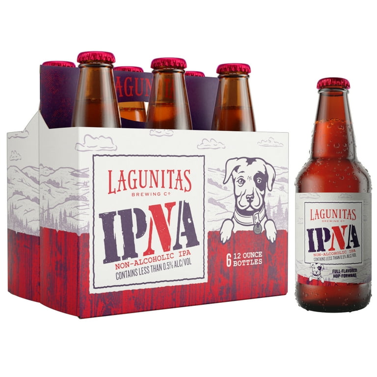 Lagunitas IPNA Non-Alc Beer, 6 Pack, 12 fl. oz. Bottles, Less than