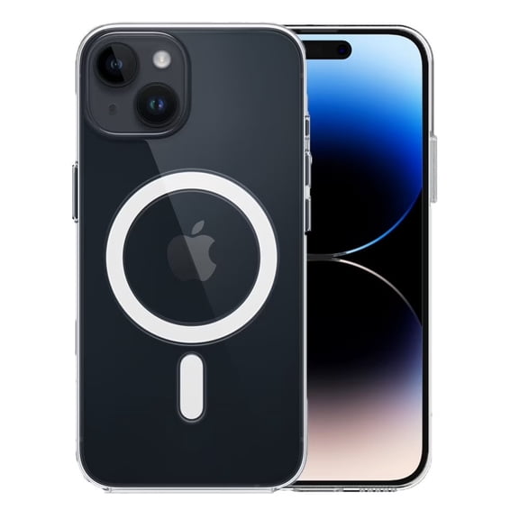 Lagwa Clear MagSafe Compatible Phone Case for iPhone 15, Shockproof Transparent Cover with Magnetic Ring
