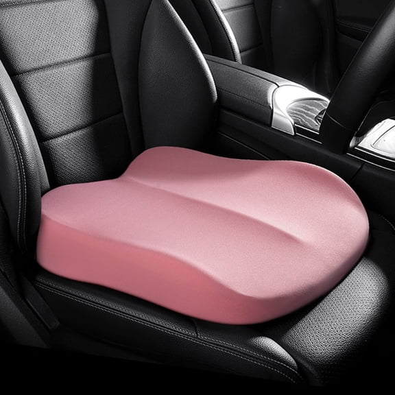Lagwa Pink Memory Foam Car Seat Cushion, Height Boost Seat Pad for Short Drivers