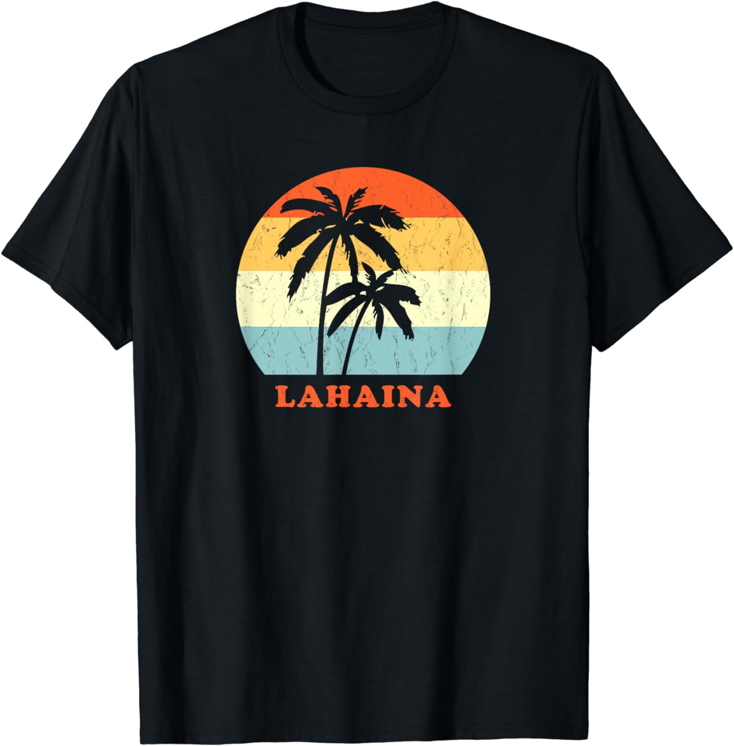 Lahaina Maui Vintage Retro Palm Tree Sunset Vacation TShirt