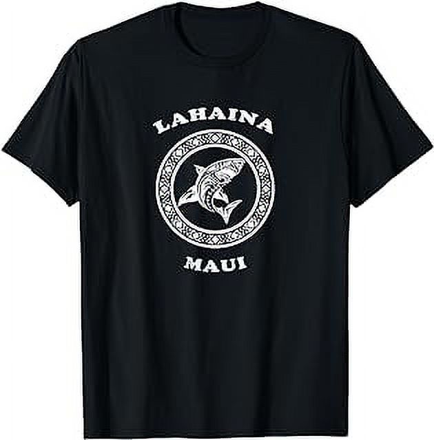 Lahaina Maui Vintage Retro Tribal Shark Vacation TShirt