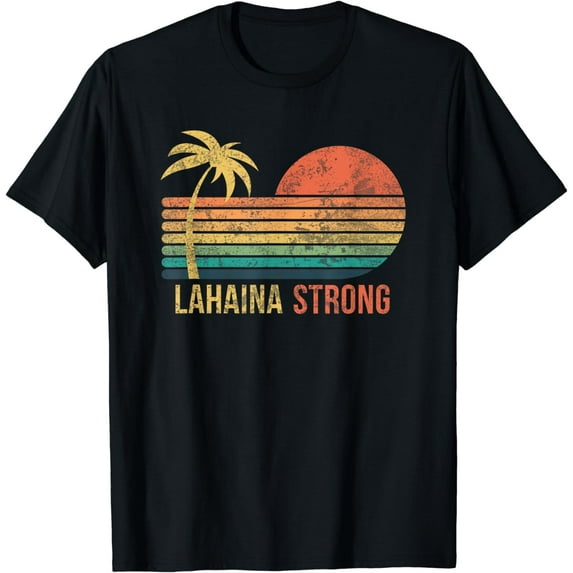 Lahaina Strong Palm Tree and Sunset T-Shirt