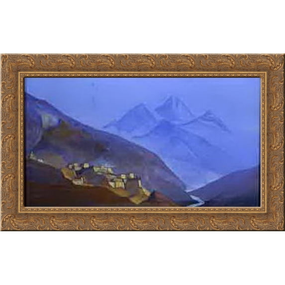 Lahaul (Himalayas) 24x16 Gold Ornate Wood Framed Canvas Art by Nicholas Roerich