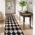 thumbnail image 1 of Lahome 2'5''x8' Checkered Easy Jute Runner Rug,Outdoor Patio Rug Washable Rugs for Entryway Checkerboard Indoor Outdoor Living Room Classroom Rugs,Farmhouse Neutral Non Slip Black Carpet for Bedroom, 1 of 8