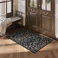 thumbnail image 1 of Lahome 2'x3' Entryway Floral Rug, Washable Kitchen Rugs Non Slip Front Door Mat for Indoor Entrance, Boho Ultra Thin Small Rug Soft Botanical Throw Carpet for Bathroom Bedroom, Black, 1 of 9
