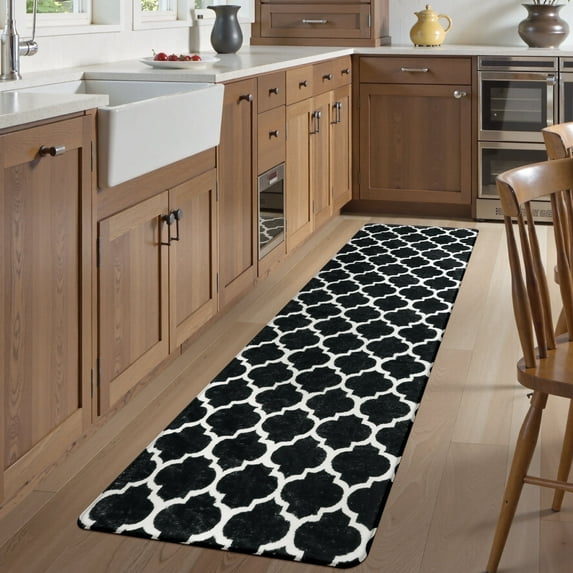Lahome 2'x7' Black Runner Rug - Machine Washable Non-Slip Carpet for Hallway, Low Pile Distressed Mat for Entryway,High Traffic Areas