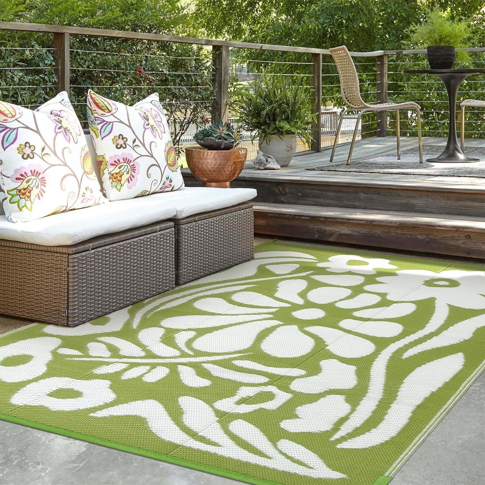 Lahome 5'x8' Waterproof Outdoor Rug - Reversible Plastic Straw Mat ...