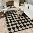 thumbnail image 1 of Lahome 6'x9' Checkered Easy Jute Area Rug,Outdoor Patio Rug Washable Rugs for Entryway Checkerboard Indoor Outdoor Living Room Classroom Rugs,Farmhouse Neutral Non Slip Black Carpet for Bedroom, 1 of 9
