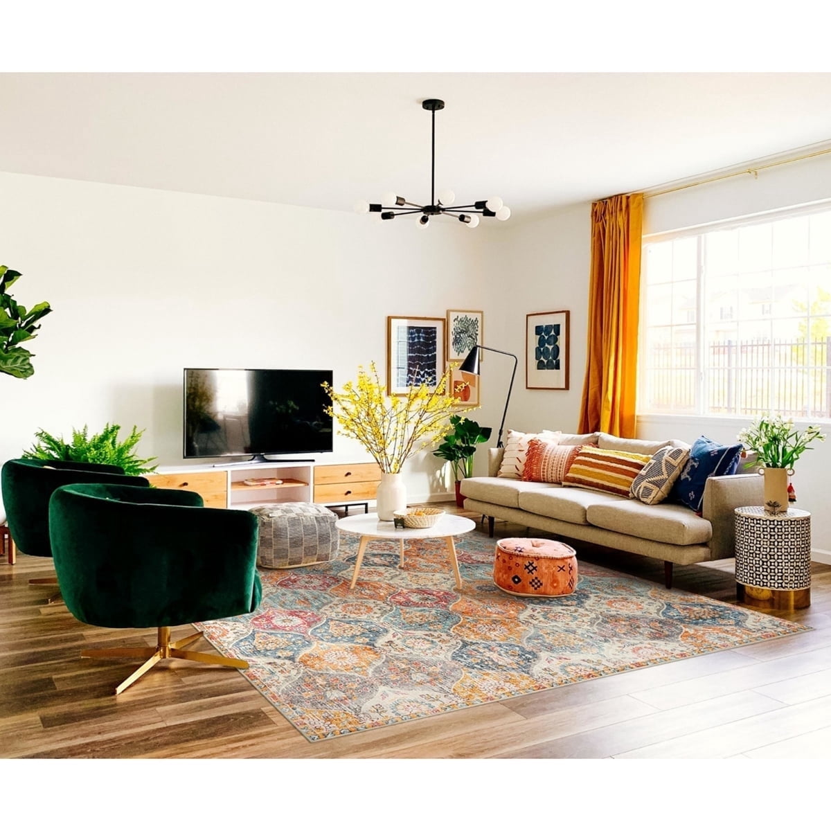Lahome 8'x10' Moroccan Trellis Area Rug,Entry Rug Non-Slip Washable ...