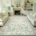 thumbnail image 1 of Lahome 8'x10' Washable Area Rug for Living Room with Non Slip Backing,Traditional Boho Rug,Low Pile Lightweight Carpet,Floral Print Mat,Washable Machine for Bedroom,Beige, 1 of 14