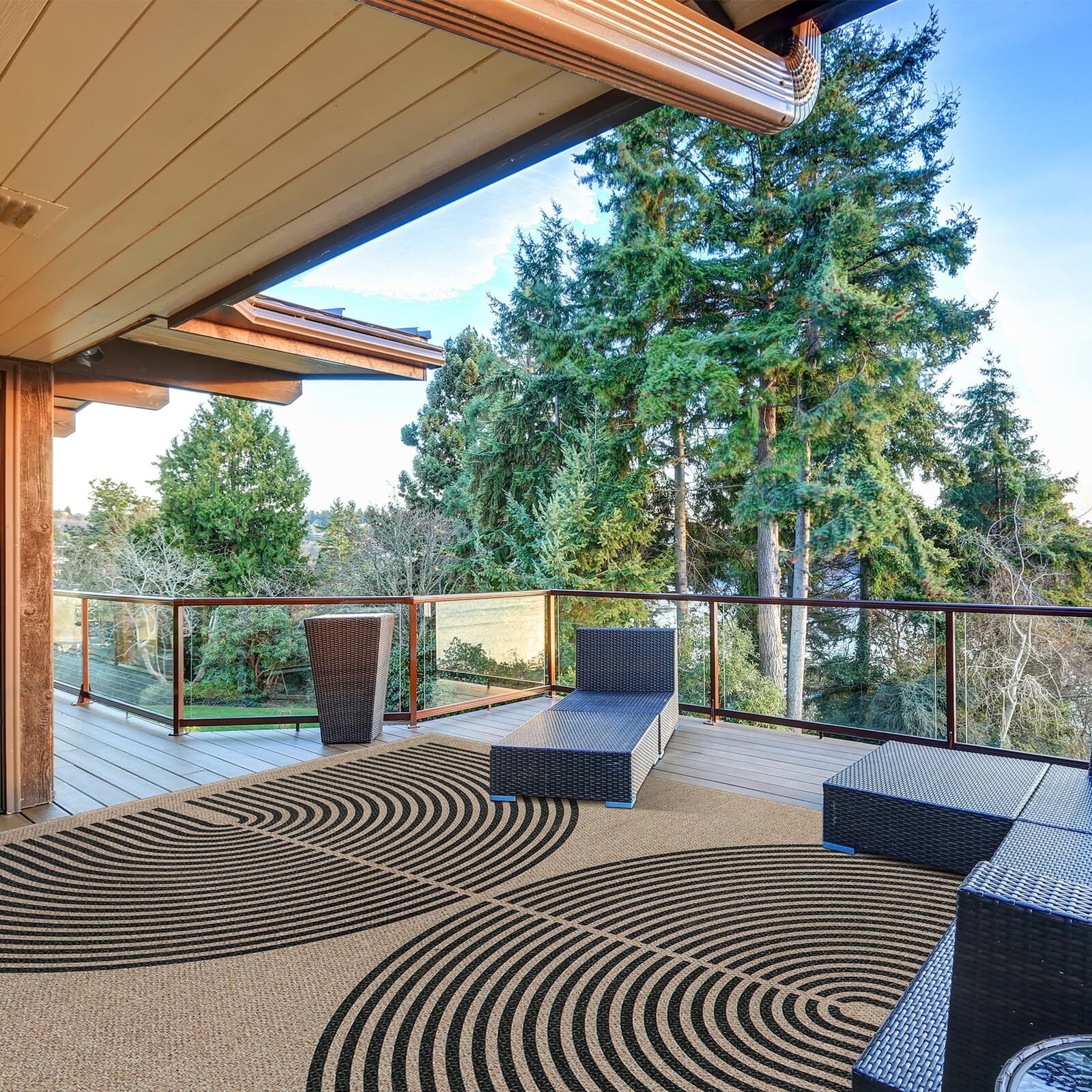 Lahome 9'x12' Modern Rainbow Jute Rug Large Farmhouse Indoor Outdoor ...