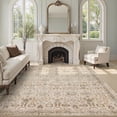 thumbnail image 1 of Lahome Boho Beige Area Rug 8x10, Traditional Tan Floral Area Rugs for Bedroom, Machine Washable Living Room Mats, Soft Non-Slip Room Carpet for Office Apartment Nursery, Soft Amber, 1 of 8