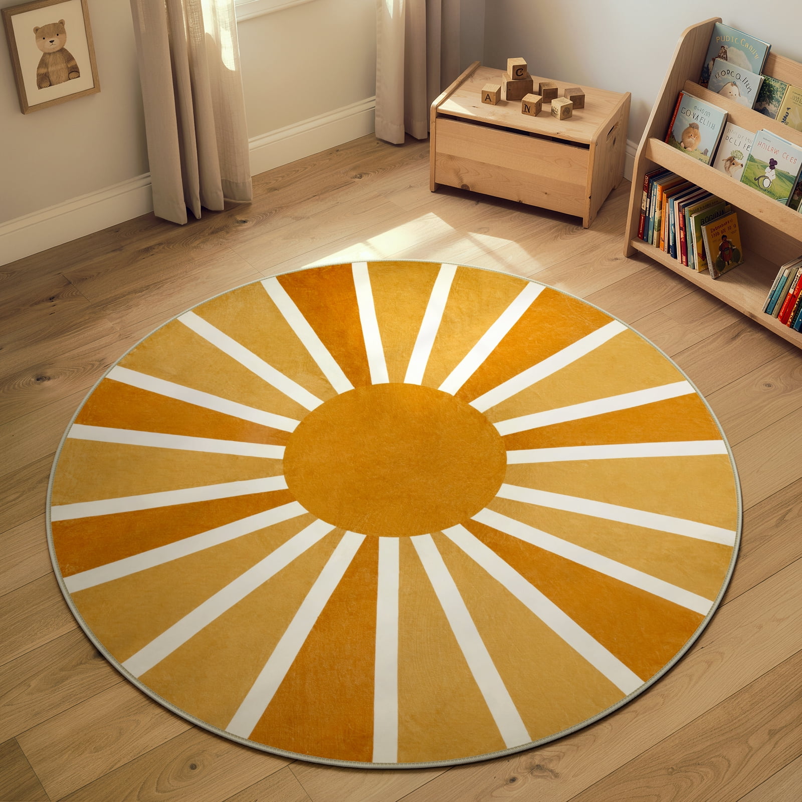 Lahome Boho Round Rugs, 3ft Washable Non-Slip Small Round Carpet with ...