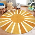 thumbnail image 1 of Lahome Boho Round Rugs,4ft Washable Non-Slip Small Round Area Rug Throw Soft Sofa Kids Nursery Room Rug Rainbow Sun Print Distressed Round Carpet for Bedroom Entryway Living Room Dining Room, 1 of 7
